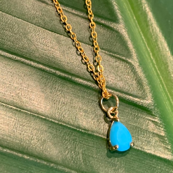 Jewels By Jas Jewelry - *SOLD*Ocean Blue Crystle Little Drop Necklace